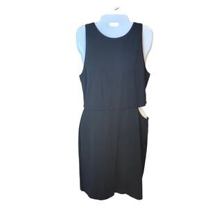 New‎ GB Gianni Bini Sexy Black Knit Tank Mini Dress Side Cut Out Women's Sz L